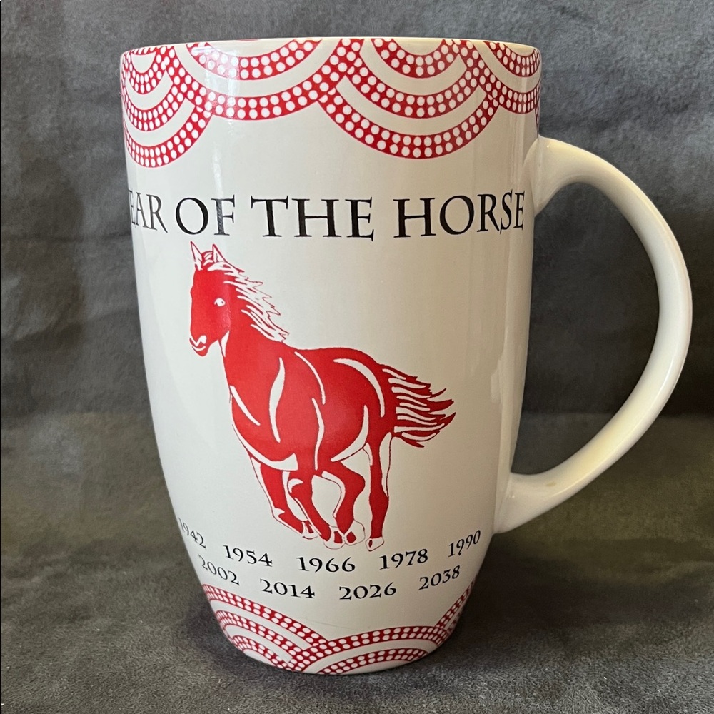 Coventry “Year of the Horse” Red and White porcelain Mug Stargazer